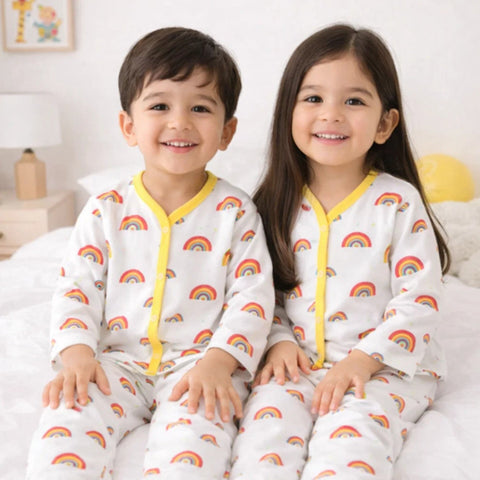 TBS - Cotton Jersey - Night Suit - Yellow - Rainbow - 26