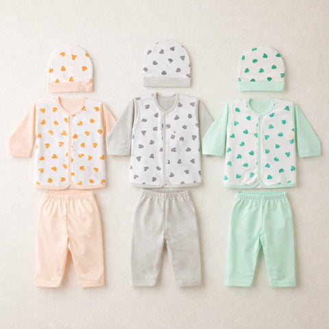 B&B - Cotton Jersey - Newborn Night Suits - GPG - Hearts - 26