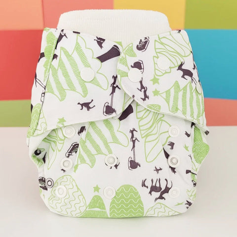 Reuseable Diaper - Green Animals