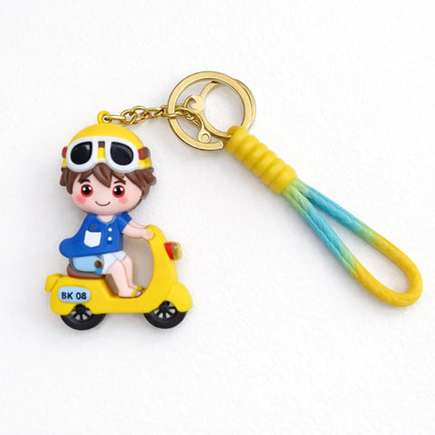Character Key Chain - Blue - Yellow Scooter