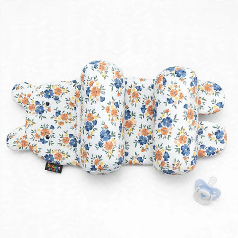 Cotton Baby Head Shaping Pillow for Round Head – Multi Flower | Newborn Flat Head Prevention