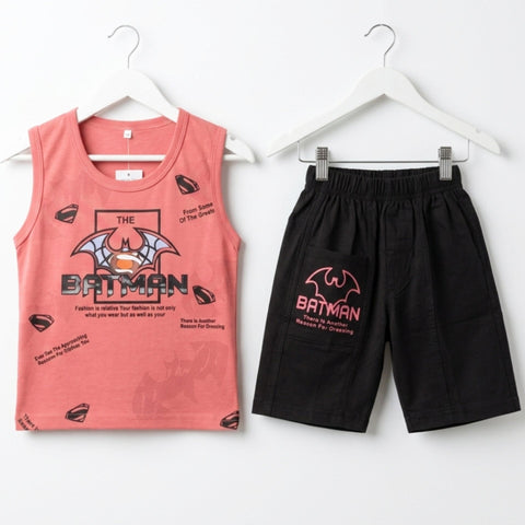 TT - Cotton Jersey - Sando & Short - Dark Pink - BATMAN