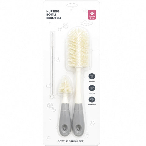 Nursing Feeder Cleaning Brush Set - 3 In 1 - Grey