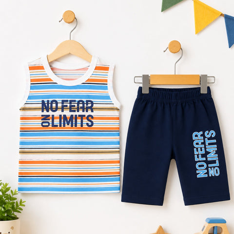 KM - Cotton Jersey - Sando & Short - Blue - Fear Limit