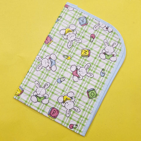 Diaper Changing Sheet - Mini - Green - Rabbit