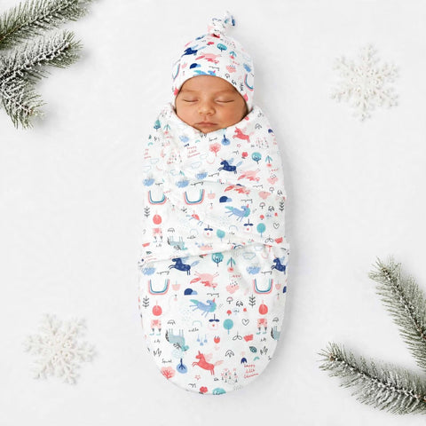 Swaddle with Cap - Animals