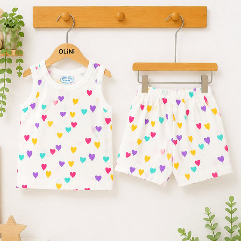 Cotton Jersey - Sando & Nicker - White - Hearts
