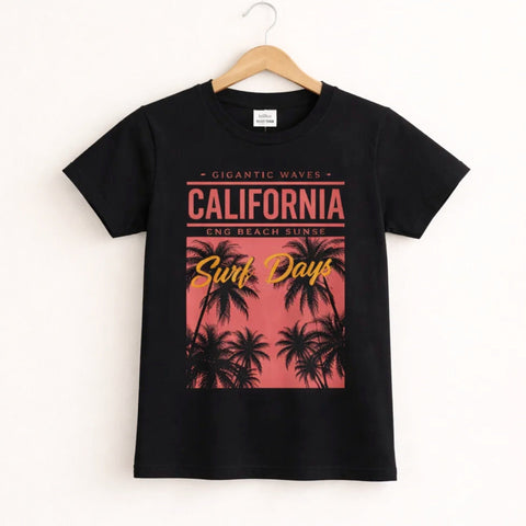RL - Short Sleeve - Round Neck - T-Shirt - Black - California