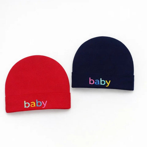Cotton Caps - Pack of 2 - Red & Navy - Baby