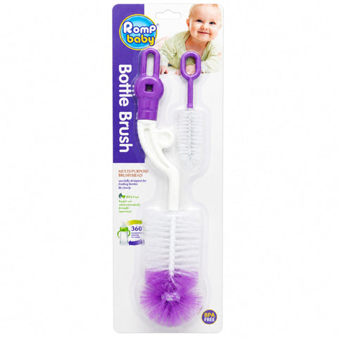 Feeder Cleaning Brush Set - 2 In 1 - Purple - Romp Baby