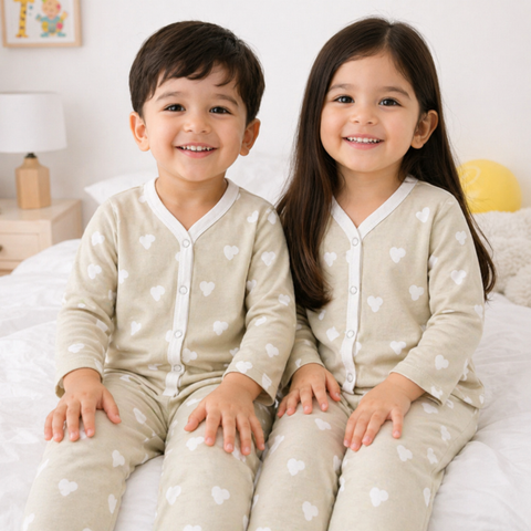 TBS - Cotton Interlock - Night Suit - Skin - Hearts - 26