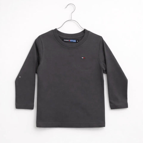 TH - Long Sleeve - Round Neck - T-Shirt - Charcoal
