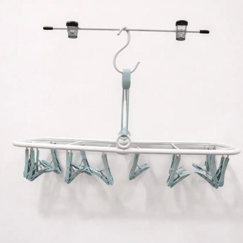 YCSF - Foldable Laundry Hangers - 12 Clips - Grey - Rectangle
