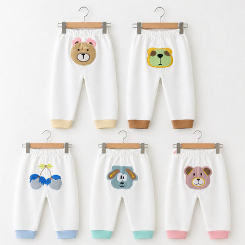 TBS - Pack of 5 - Embroidered Trousers - White - Characters - 26