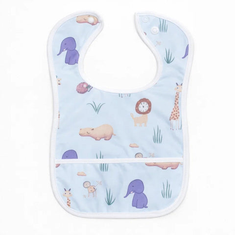 Meme - Baby Bib - Blue - Animals