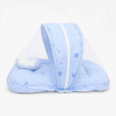 Mosquito Bed Net - Sky Blue - Stones & Stars - 26