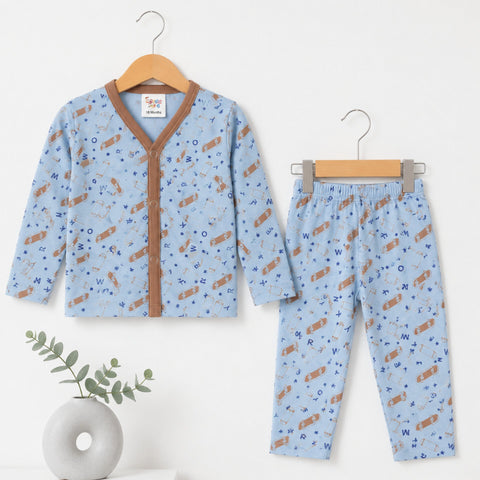 Cotton Jersey Night Suit - Light Blue - Skateboard - 26 - TBS