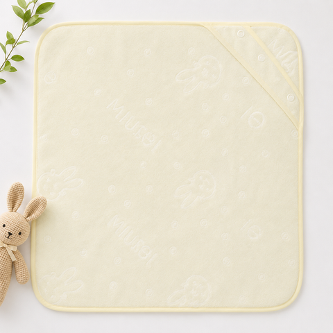 Plush Fleece Newborn Wrapping Sheet Yellow Plain Print 36×33 Inches | Soft Baby Swaddle Blanket