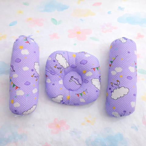Pack of 3 Pillows - Purple - Clouds