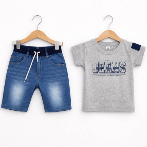 KW - T-Shirt & Short - Grey - Jeans