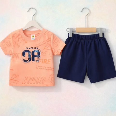 KM - T-Shirt & Short - Peach - 08