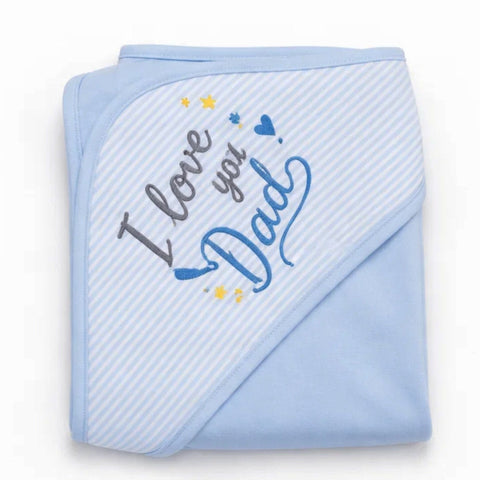 LHB - Hooded Cotton Wrap - Blue - Love You Dad - Thailand