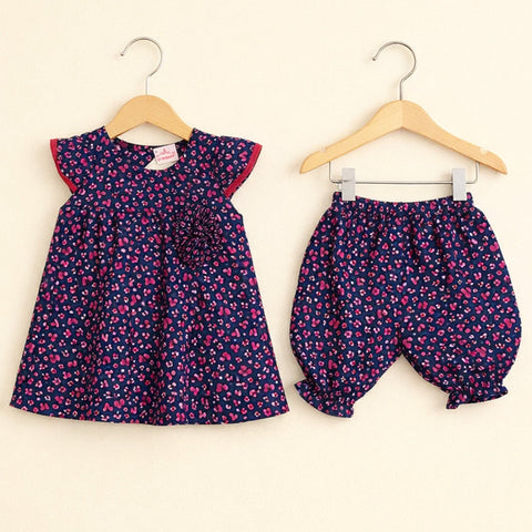 PR - 3 Pieces - Frock Set - Navy - Cherries