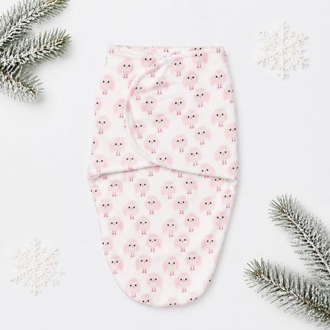 Imported Plush Fleece Newborn Adjustable Swaddle Wrap – Pink Chick | Soft Infant Baby Wrap 19×13 Inches