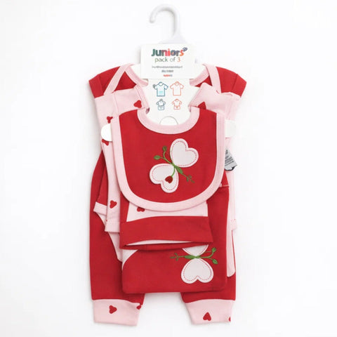 Junior's - Cotton Interlock - 6 Pieces - Butterfly - Starter Set - Red