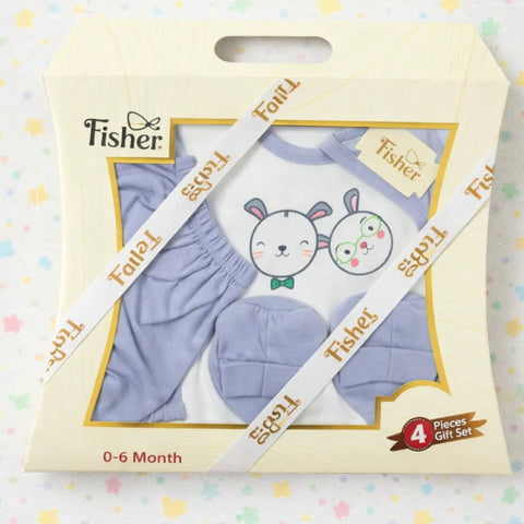 Fisher - Cotton Interlock - 4 Pieces - Grey - Cats - Starter Pack Box