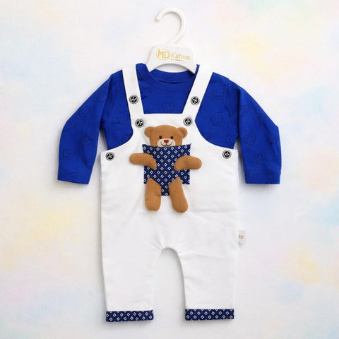 GM - Dungaree - White - Stuff Toy Bear