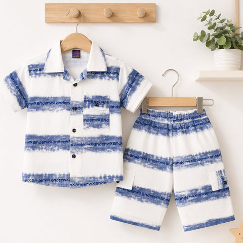 KZ - Cotton - Shirt & Short - Blue - Alphabets