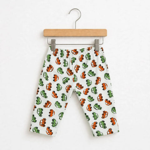Winter Cotton Baby Trouser – Orange Car | Winter Trouser 3 Months–6 Years