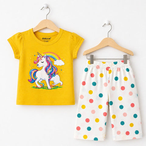 OL - 2 Pieces - Suit Set - Yellow - Unicorn
