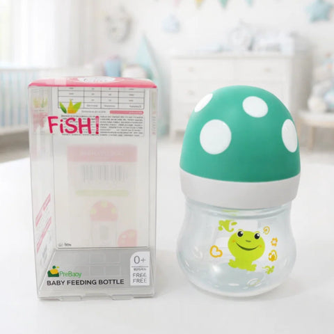 Fish - Wide Mouth - Plastic Feeding Bottle - Green - Frog - 2Oz/60Ml - 8508