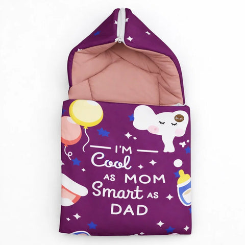 Cotton - Hooded Carry Nest - Purple - Cool Mom & Dad - 26