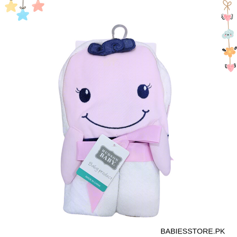 Baby Hooded Bath Towel - Pink - Dolphin