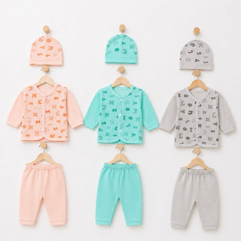 B&B - Cotton Jersey - Newborn Night Suits - GPG - Alpha Numbers - 26