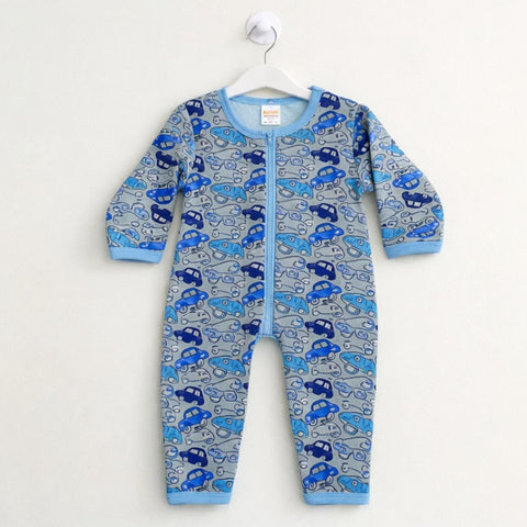 TBS - Cotton Jersey - Zipper Romper - Grey - Cars - 26