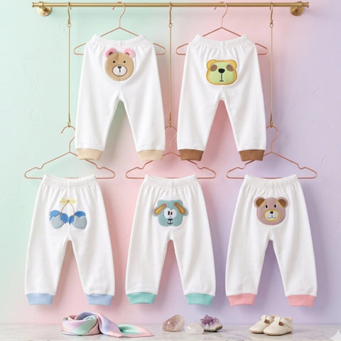 TBS - Pack of 5 - Embroidered Trousers - White - Characters - 26