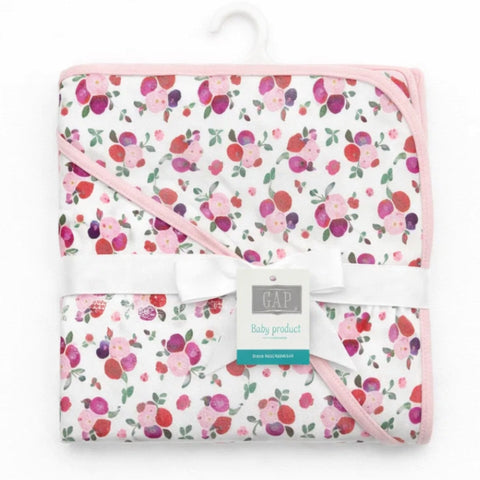 Aifeier - Hooded Cotton Wrap - White - Flowers