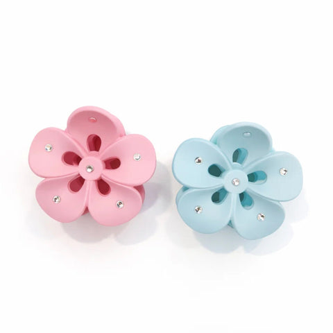 Pack of 2 - Hibiscus - Blue & Pink - Beads Flower