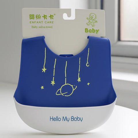 Silicon Container Bib - Navy Blue - Baby