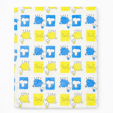 Diaper Changing Sheet - Yellow & Blue - Sheep