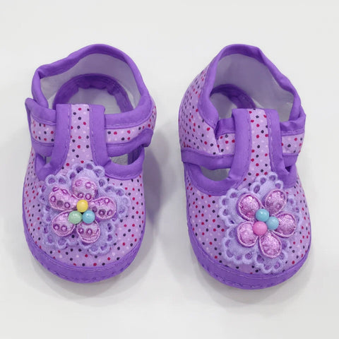 Xiao - Booties - Purple - Beads Flower