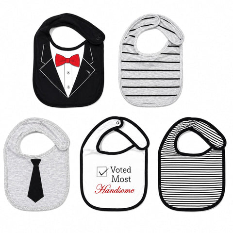 Pack of 5 Infant Bibs - Boys - Theme 2 - Little Treasure