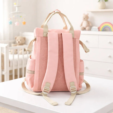 QISEMAO - Waterproof Diaper Backpack - Pink
