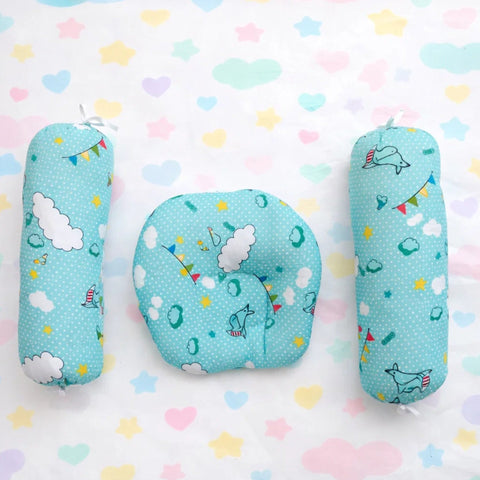 Pack of 3 Pillows - Green - Clouds
