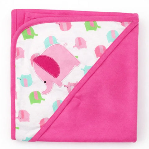 Carte - Hooded Cotton Wrap - Pink - Elephant