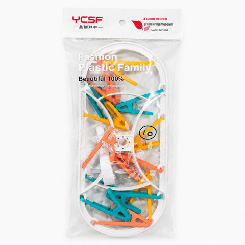 YCSF - Laundry Hangers - 12 Clips - Multi - Oval